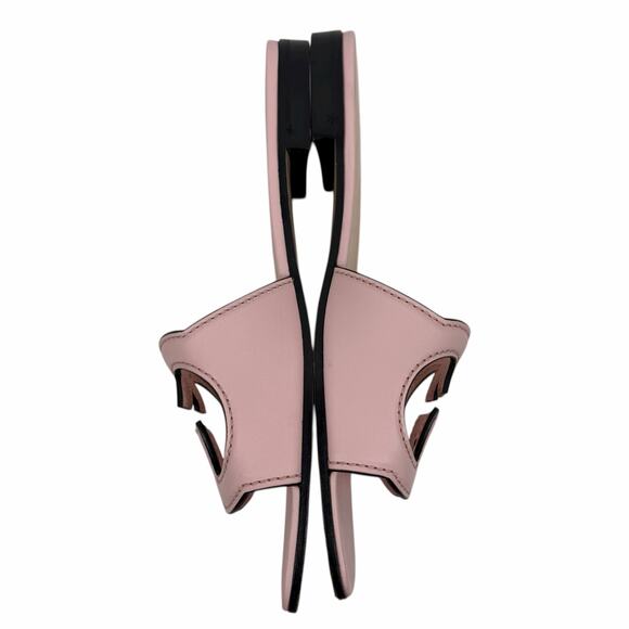 Gucci Interlocking G Cutout Leather Slide Flat Sandal Pink Size 37.5 - Picture 5 of 11